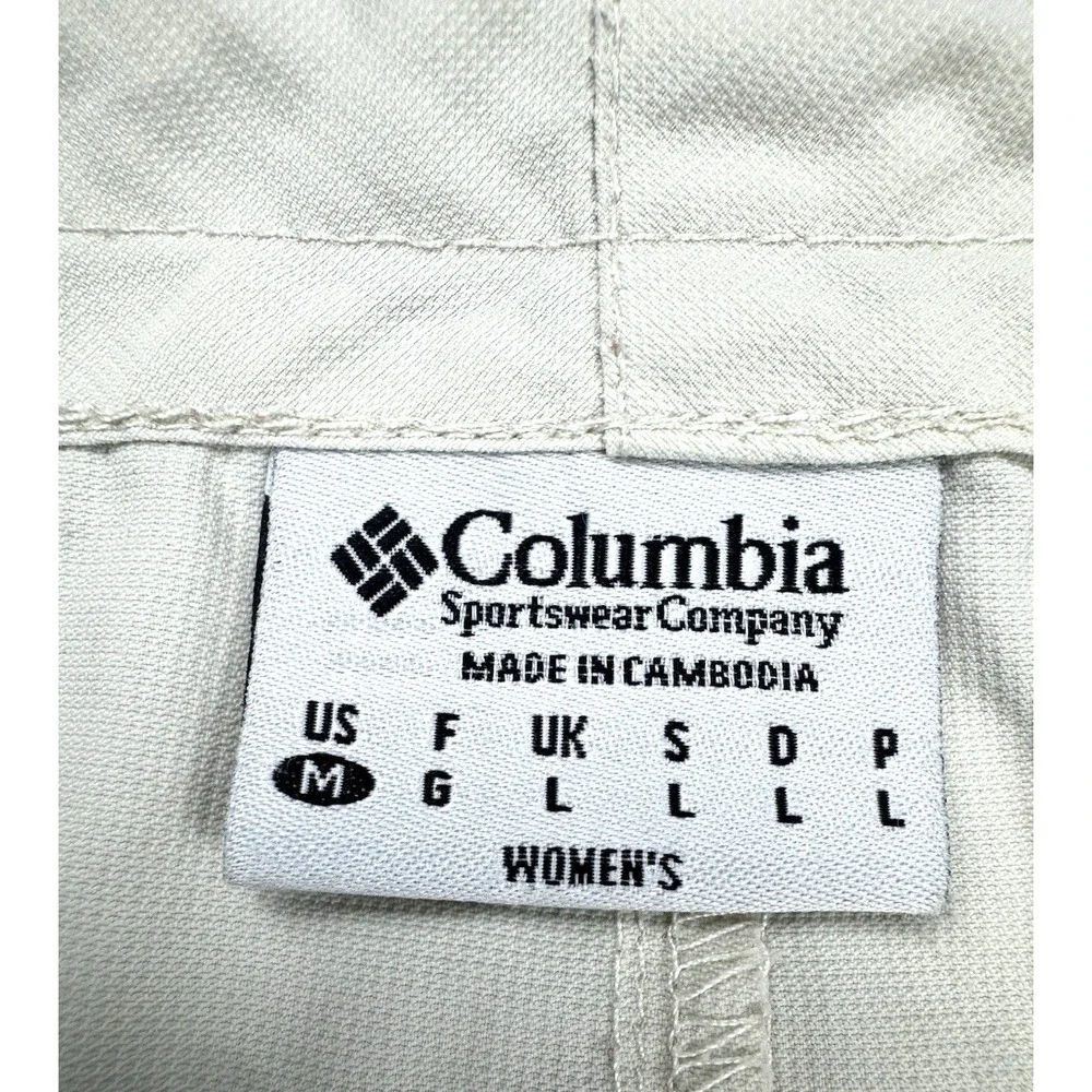 Columbia Womens Medium Beige Nylon Cargo Skirt Outdoor Hiking Drawstring Waist